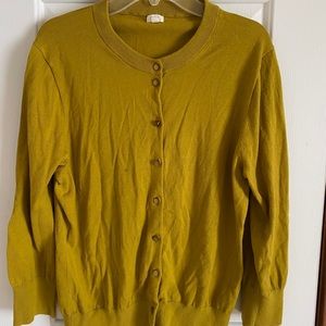 JCrew mustard cardigan